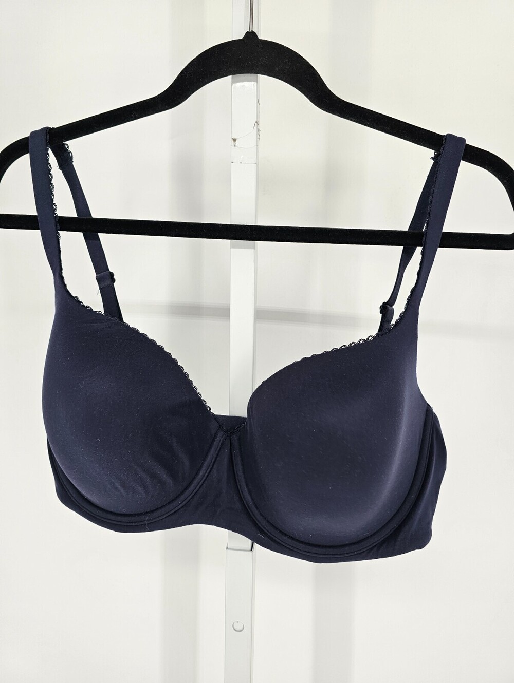Victorias Secret Womens Sz 38DD Lined Demi Bra Navy Blue